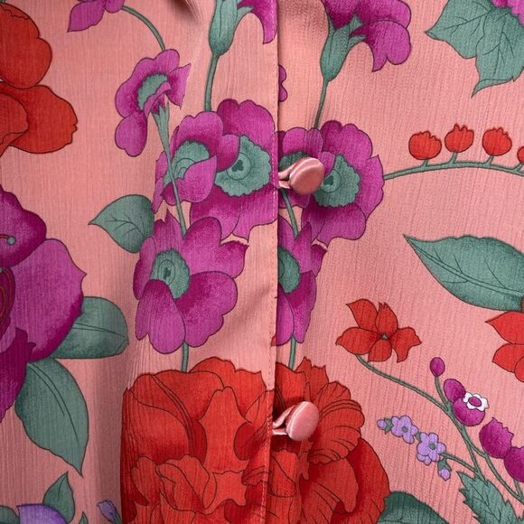 Victoria’s Secret Gold Label| Vintage Floral Nightgown Shirt Pajama Top Pink M/L - Picture 7 of 13